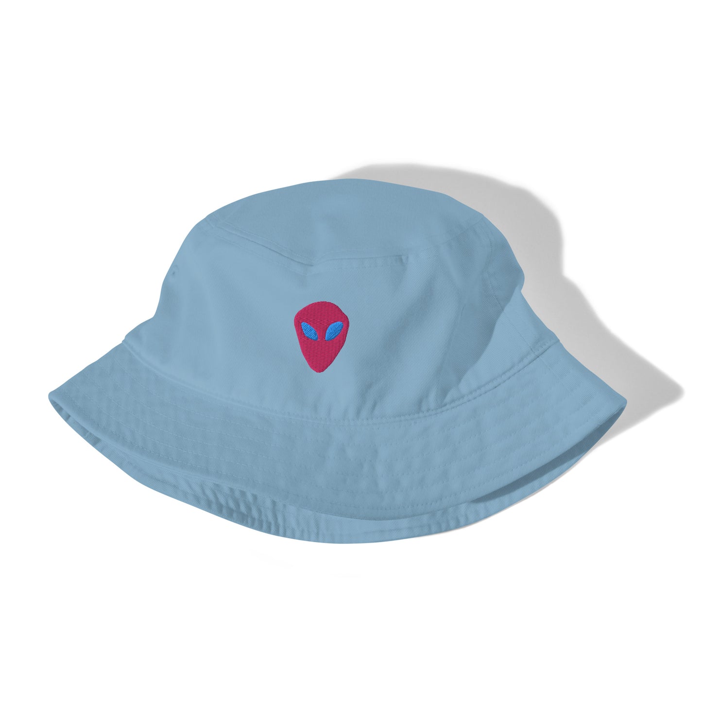 Pink Alien Blue Eyes Organic Cotton Bucket Hat