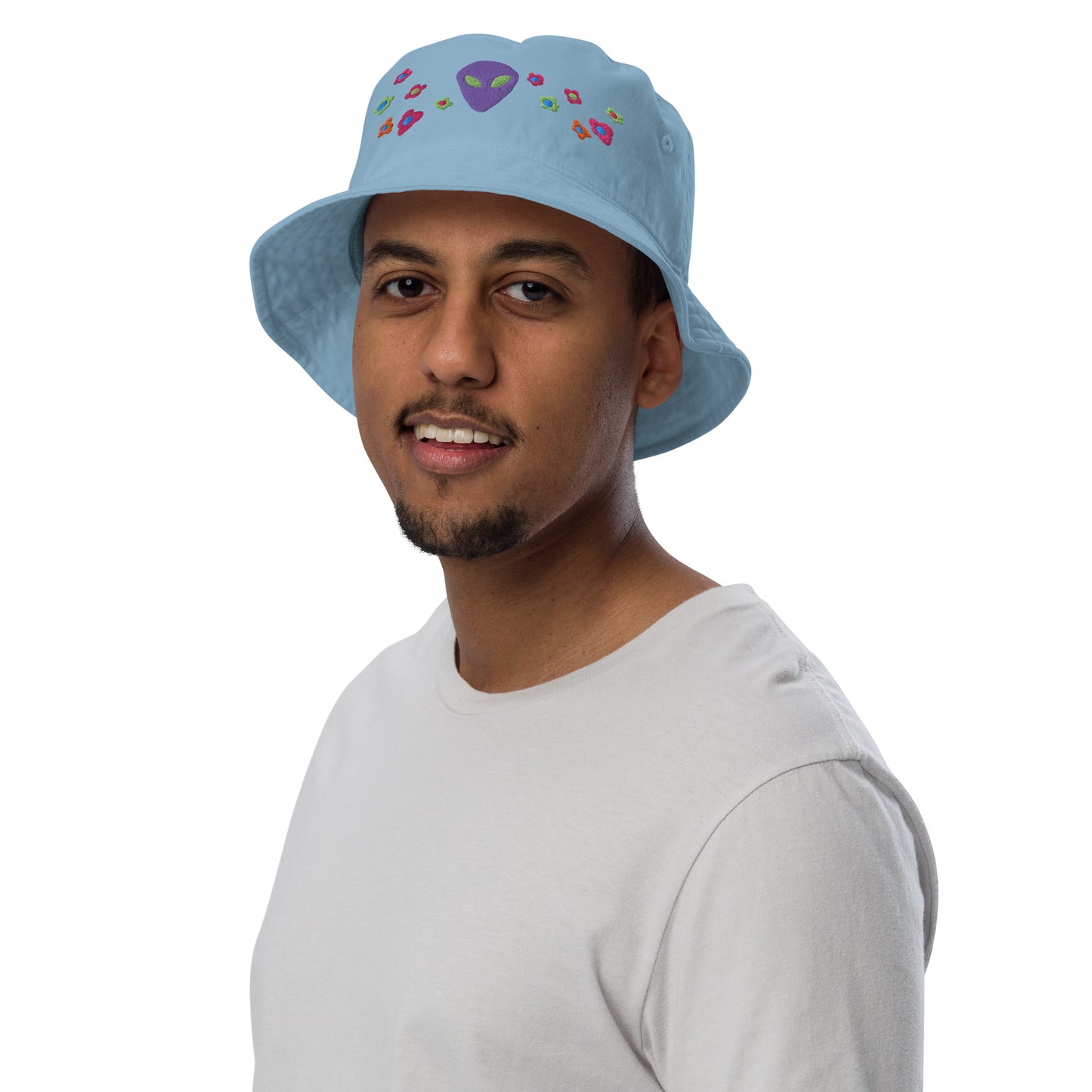 Alien and Flowers Organic Cotton Bucket Hat