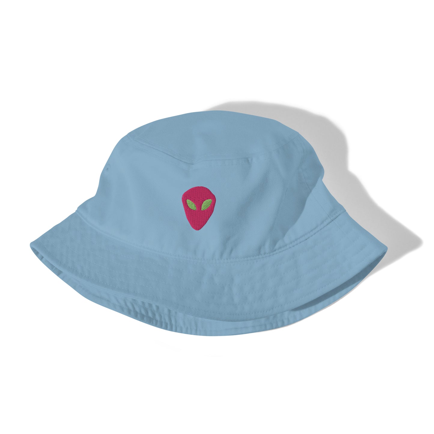 Pink Alien Green Eyes Organic Cotton Bucket Hat