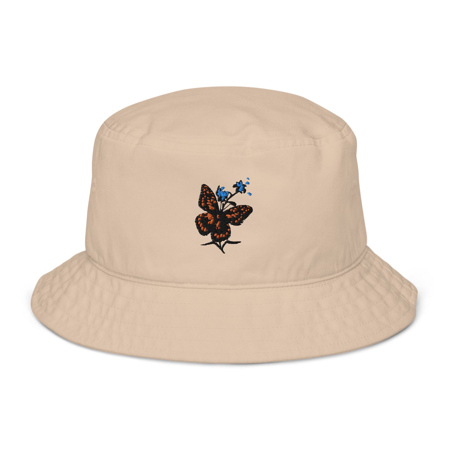 Butterfly and Flowers Organic Cotton Bucket Hat