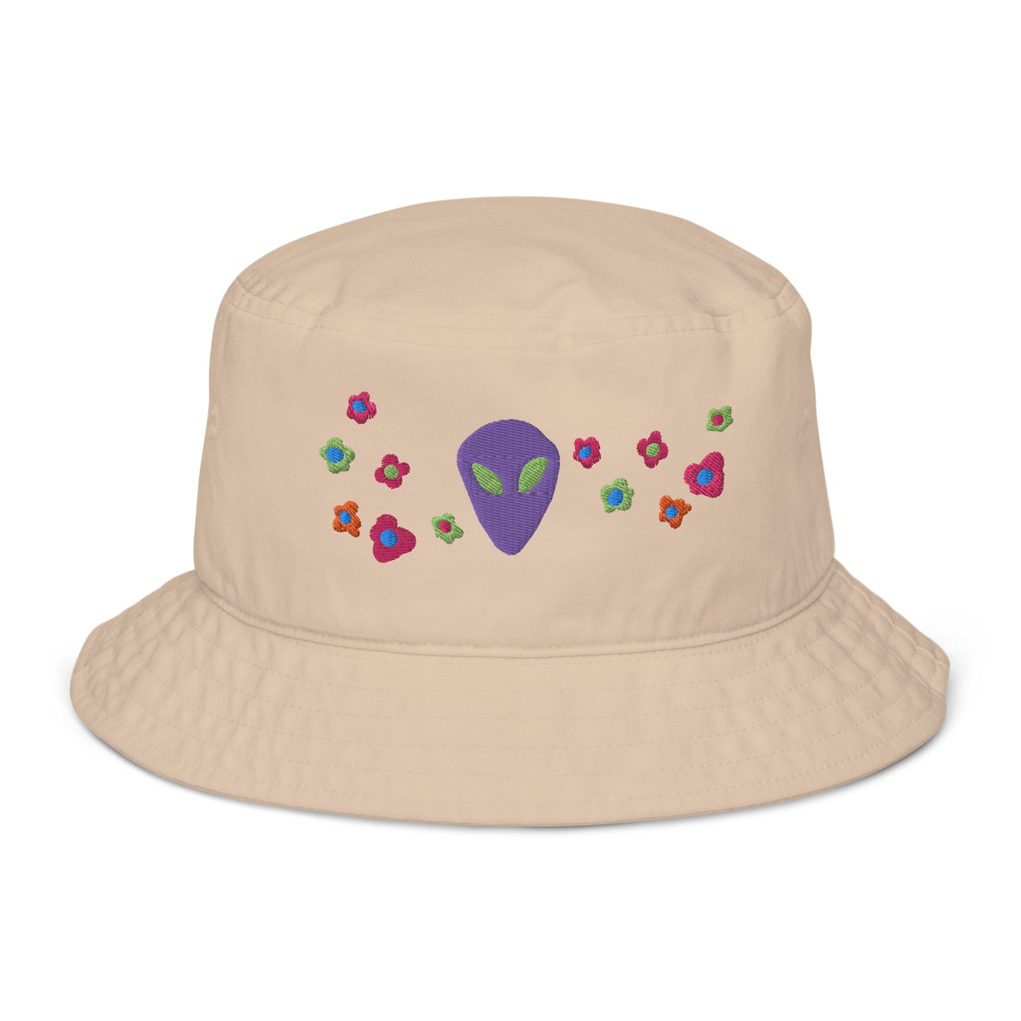 Alien and Flowers Organic Cotton Bucket Hat