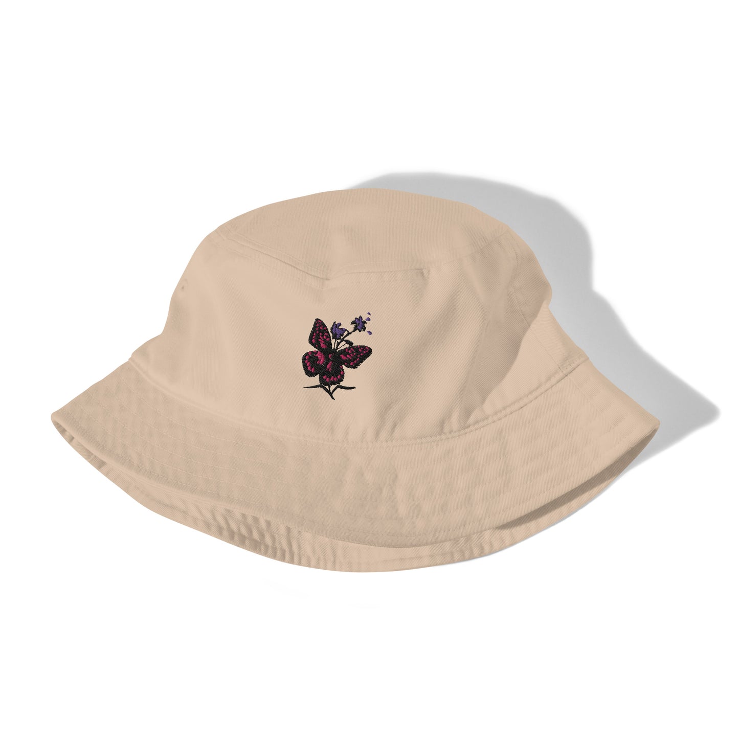 Pink Butterfly Organic Cotton Bucket Hat