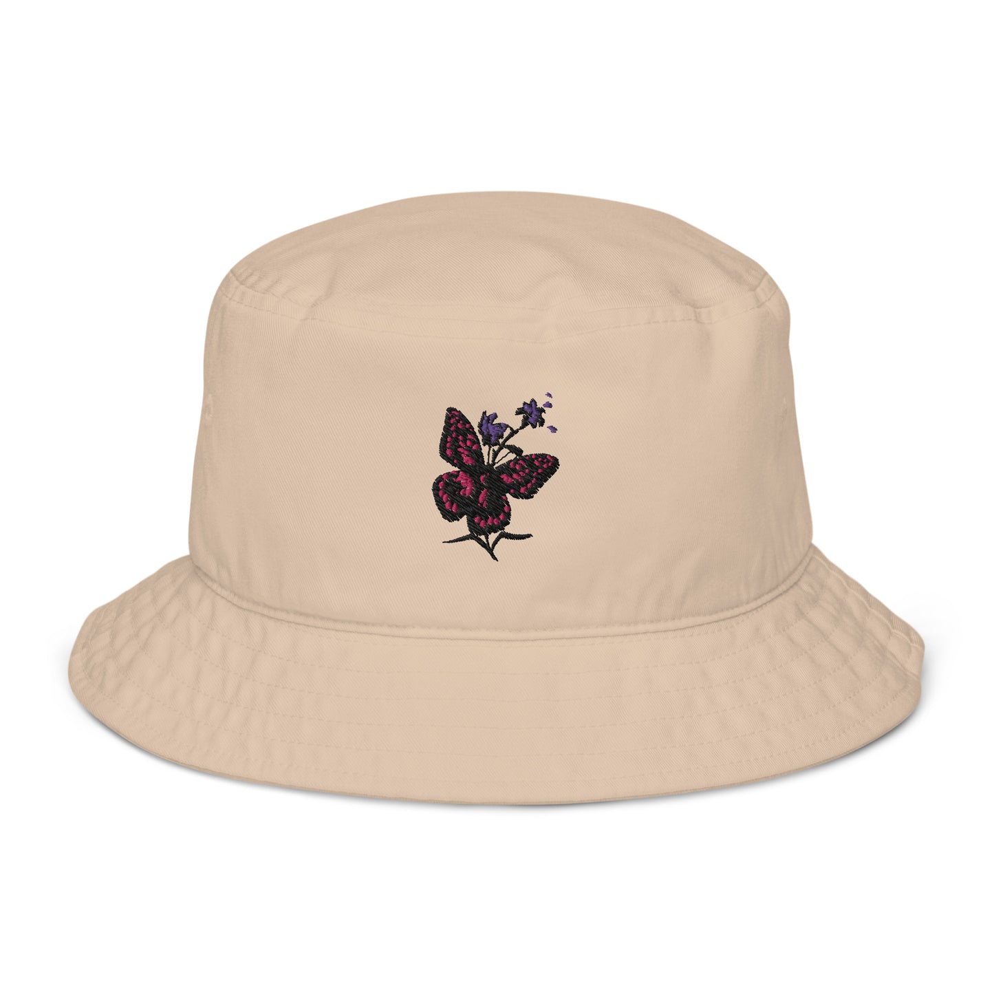 Pink Butterfly Organic Cotton Bucket Hat