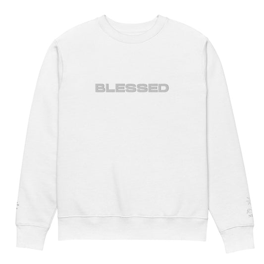 Blessed Organic Cotton White Eco Sweatshirt