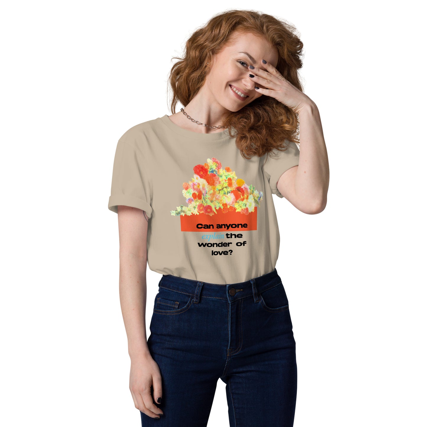 The Wonder of Love Floral Unisex organic cotton t-shirt