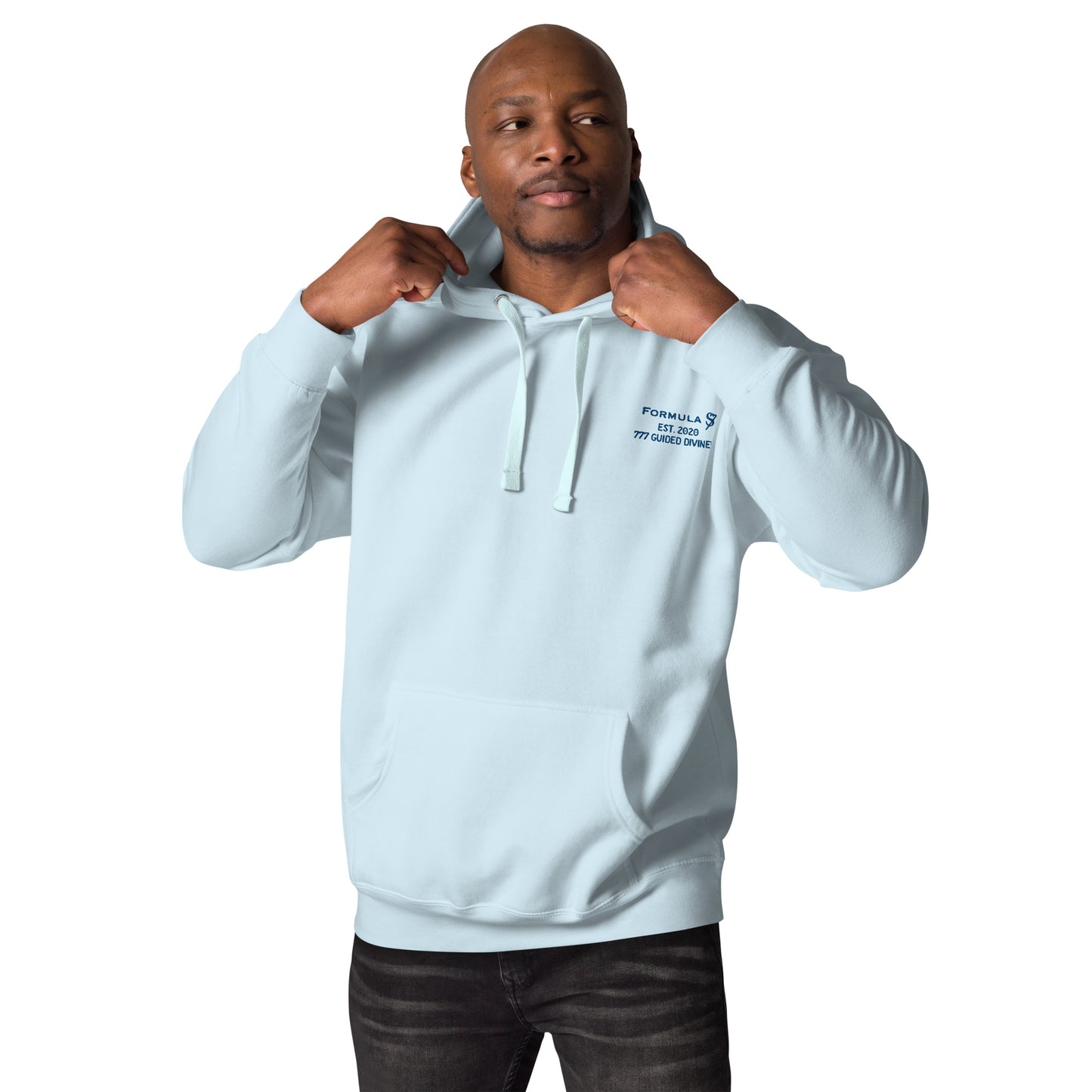 777 Guided Divinely Blue Logo Angel Number Unisex Hoodie