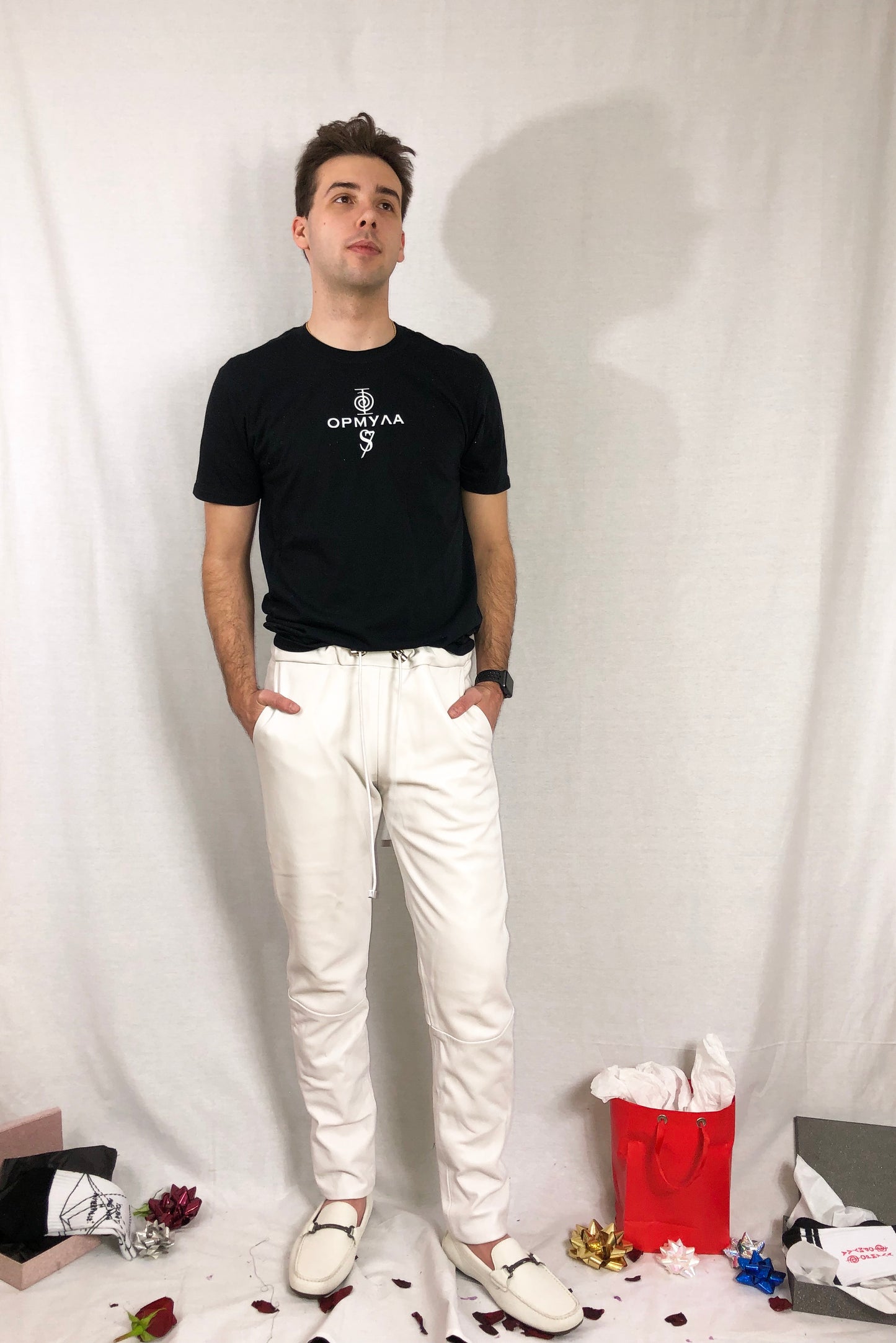 Unisex White Leather Pants