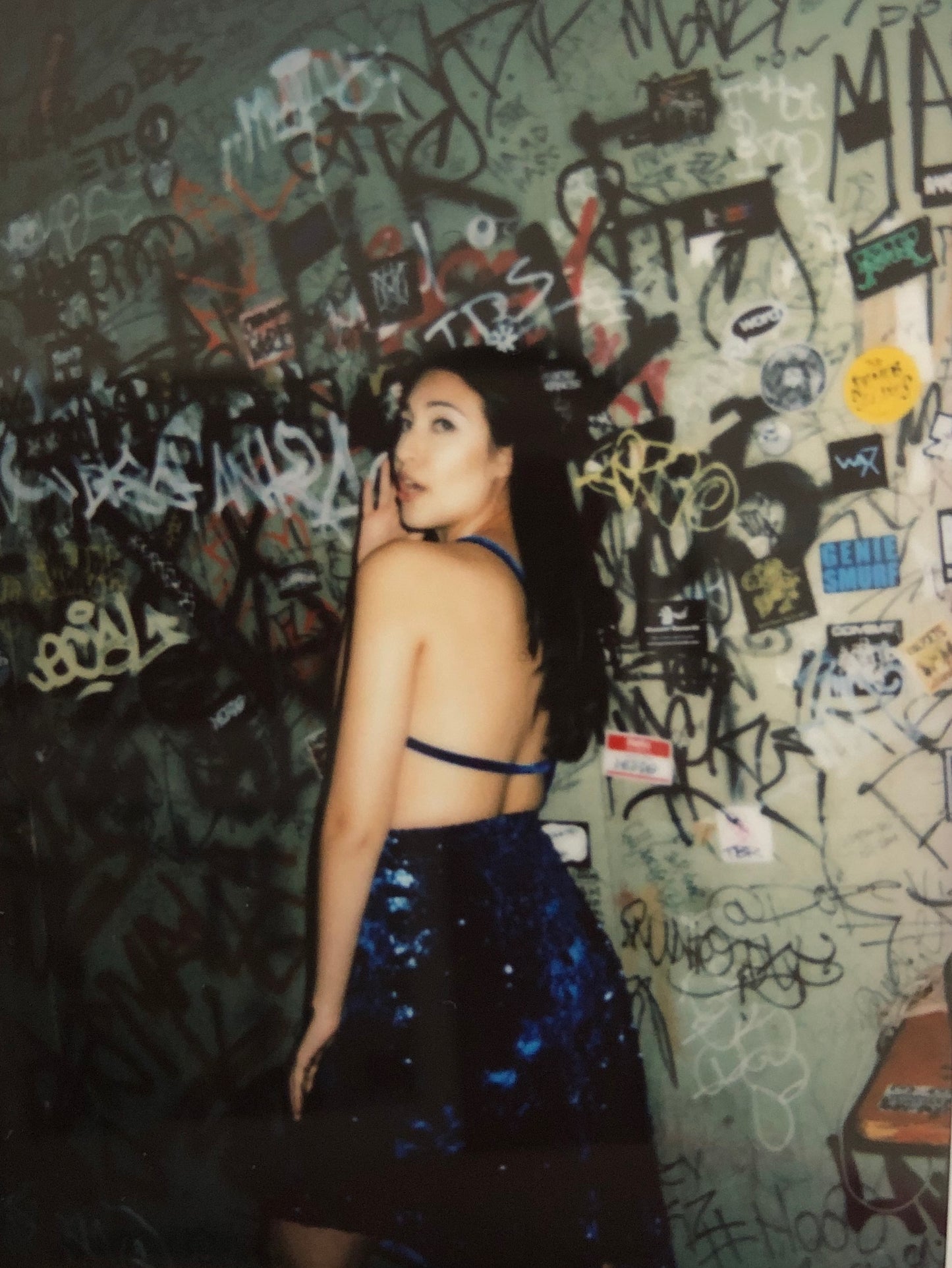 Sequin Blue Velvet Dress