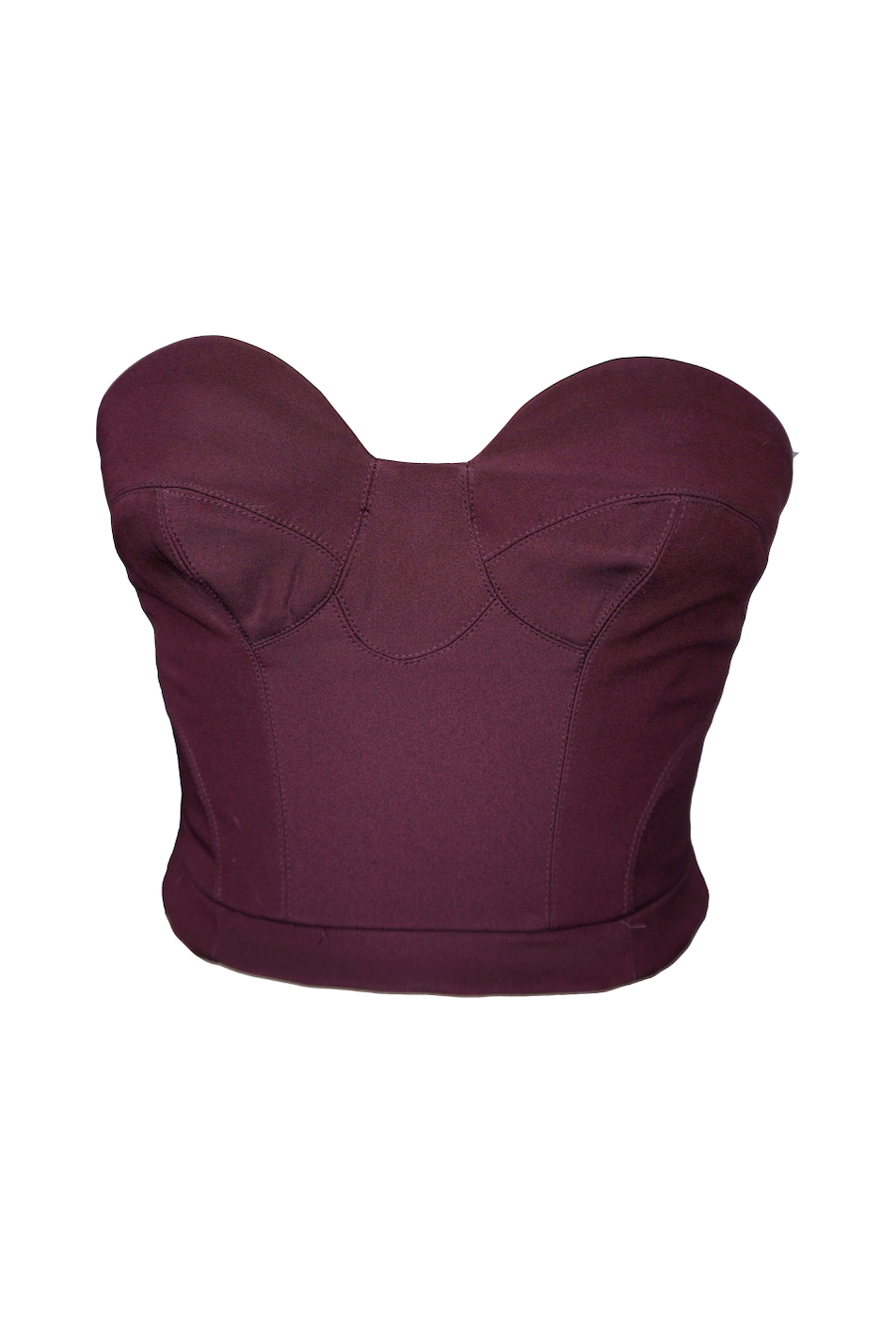 Plum Bustier Strapless Crop Top