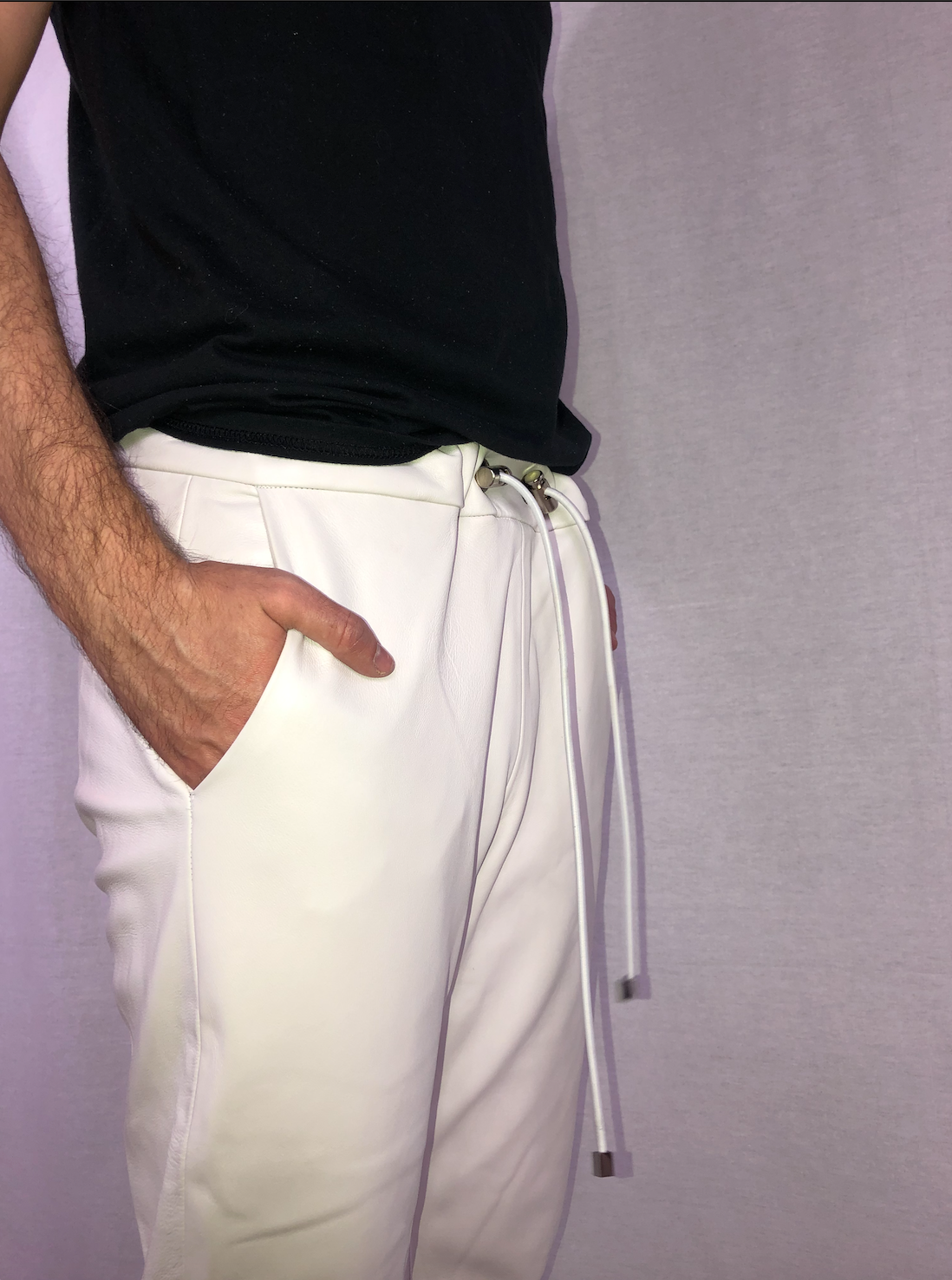 Unisex White Leather Pants – Formula S7