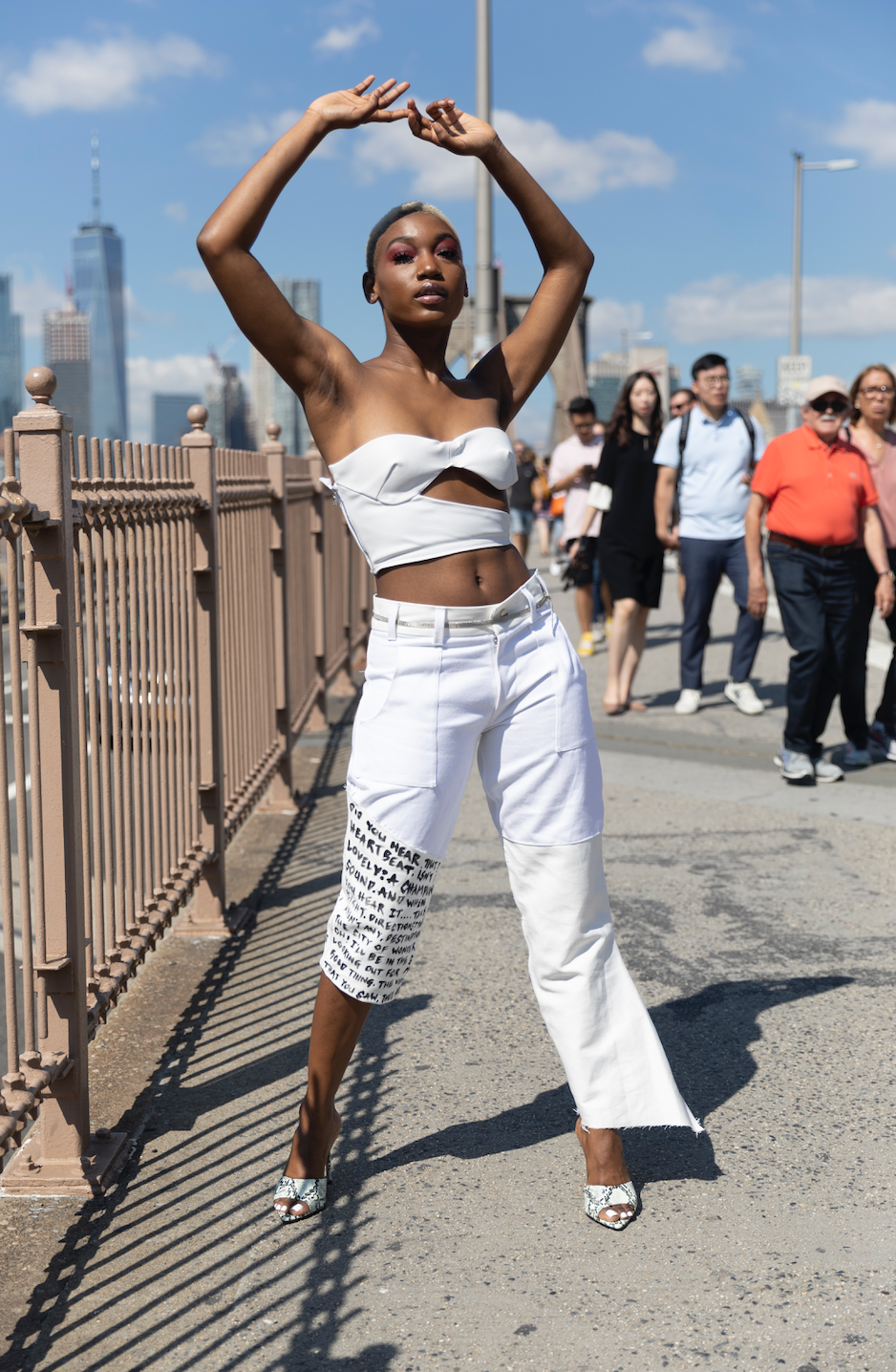 White Leather Asymmetric Crop Top