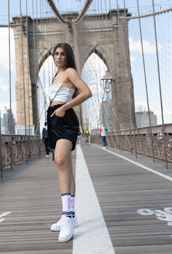 Origami White Leather Crop Top