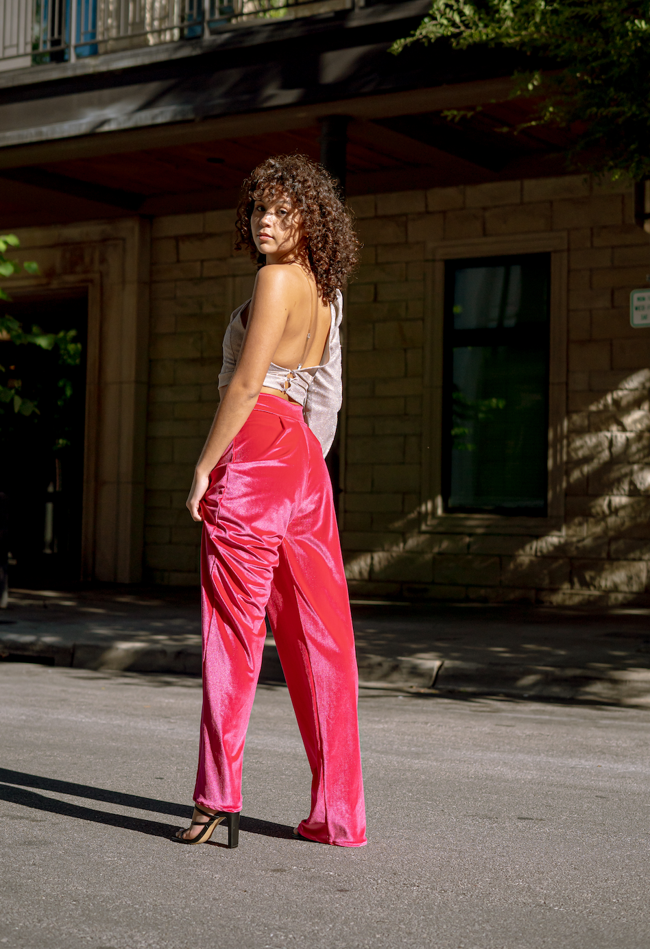 Silver Sparkle One-Shoulder Crop Top