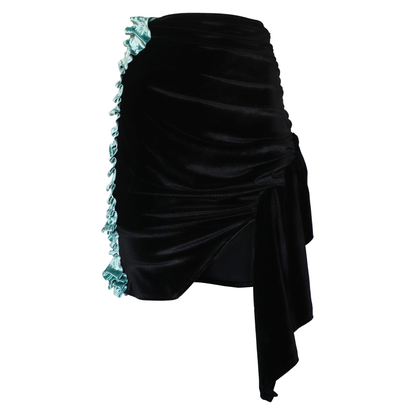 Quoise Black Velvet Skirt