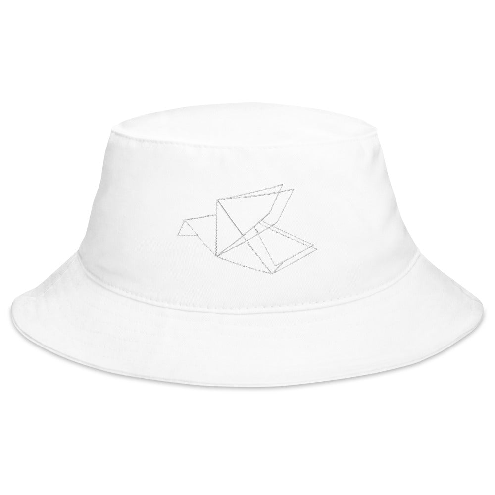 White Origami Bird Bucket Hat