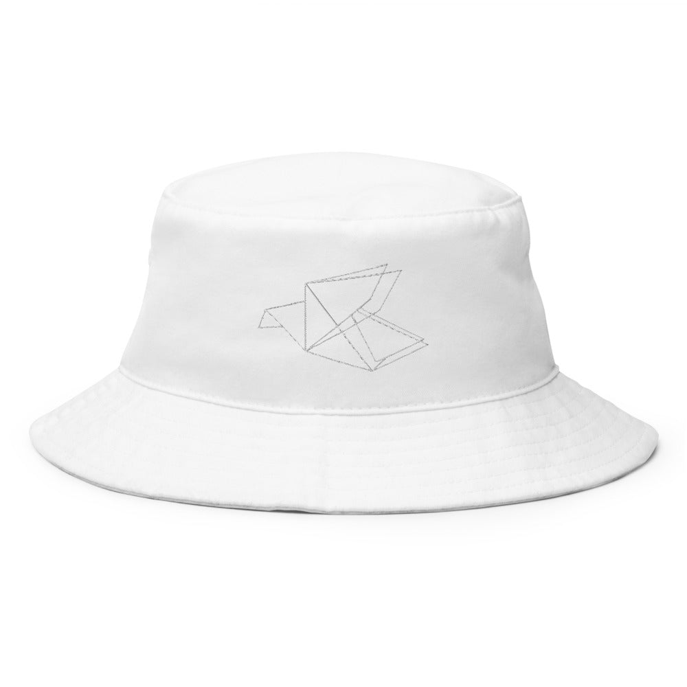 White Origami Bird Bucket Hat