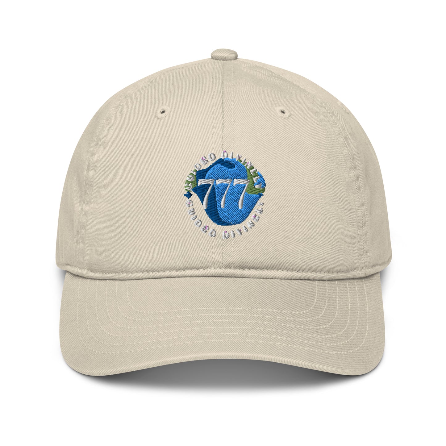 Guided Divinely 777 Angel Number Organic cotton dad hat