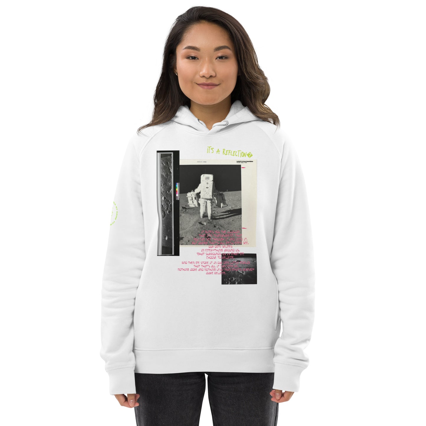 Reflection of Self, Man on the Moon Unisex Pullover Hoodie