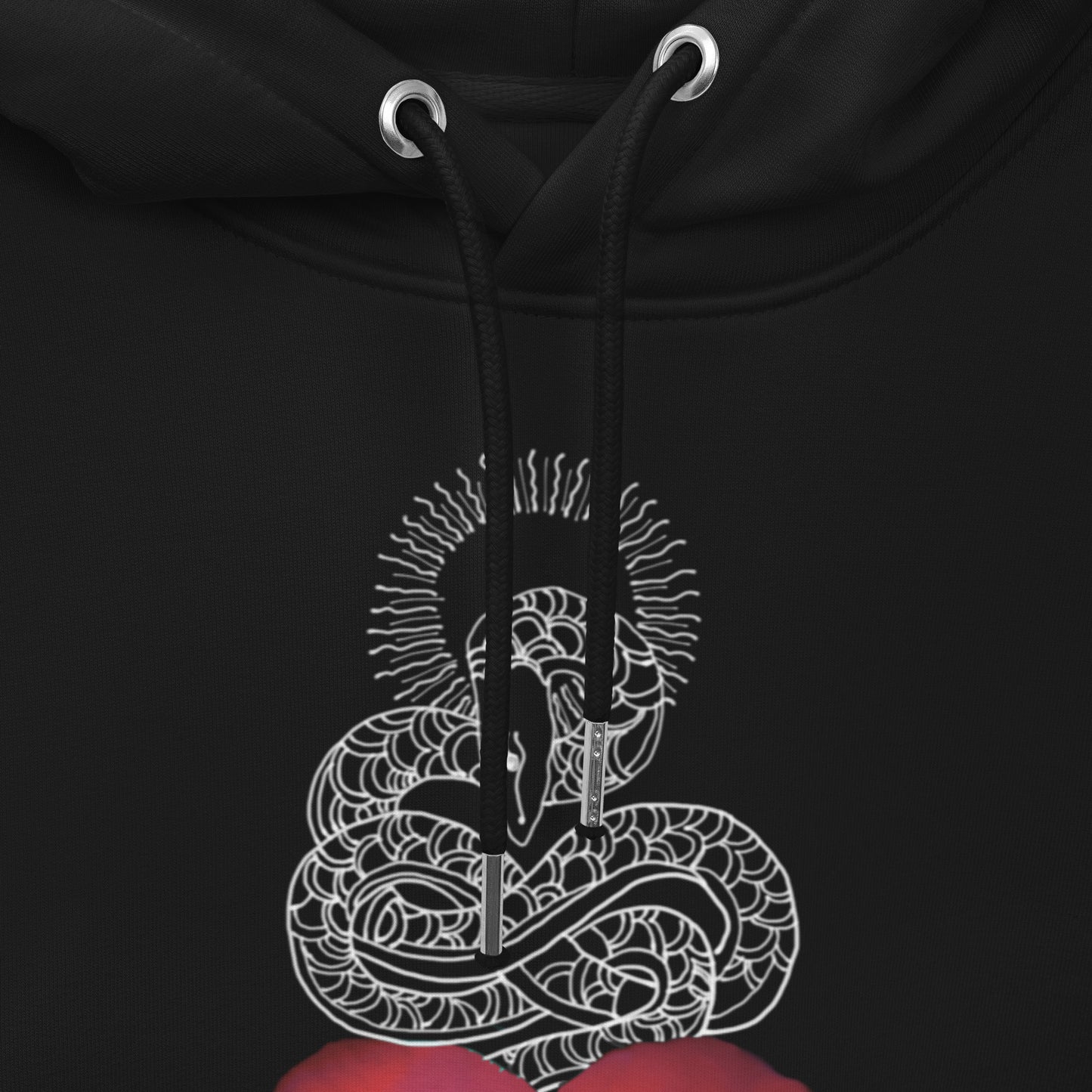 Pink Heart Eternal Love Snake Unisex Essential Eco Esoteric Hoodie