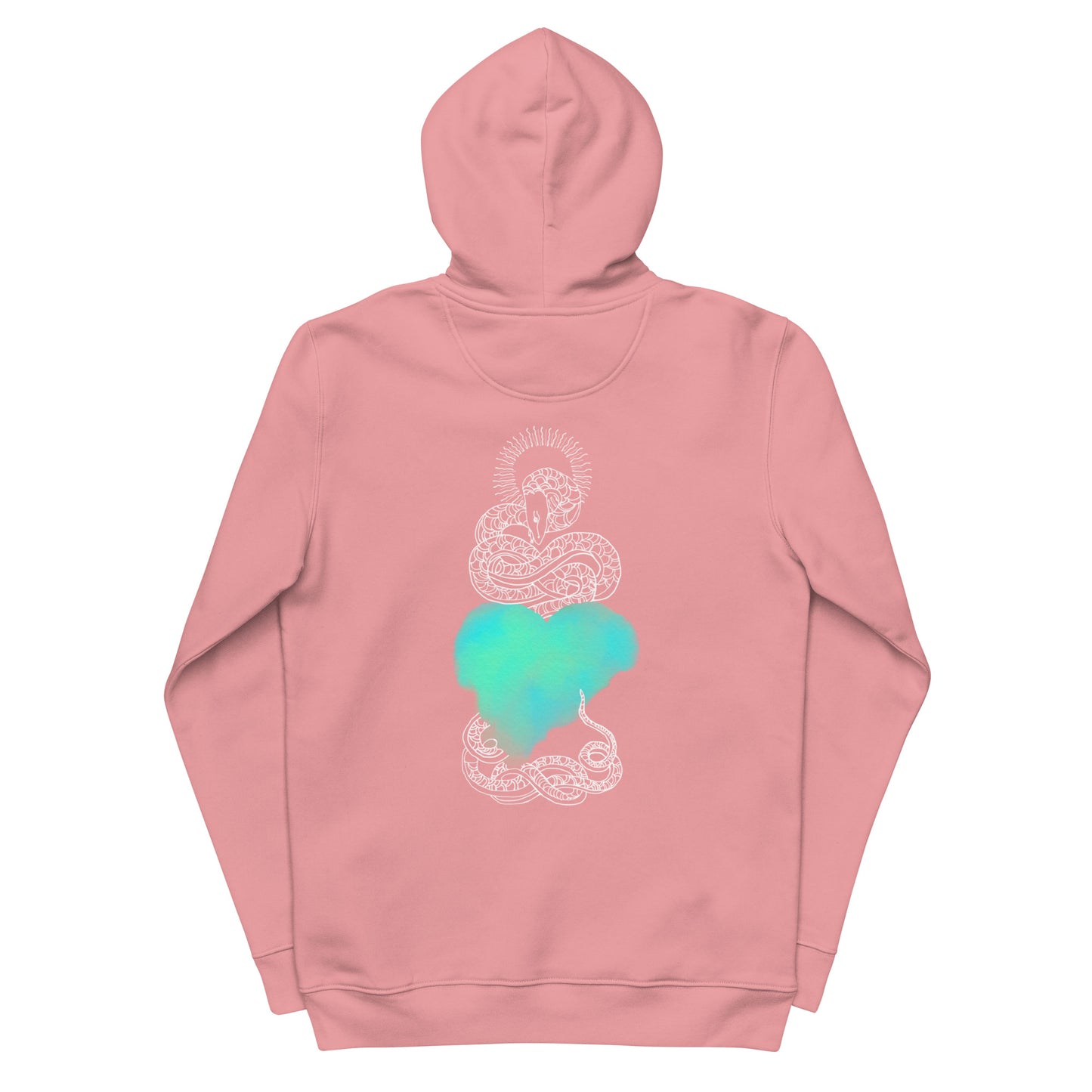 Blue Heart Eternal Love Snake Back Graphic Print Unisex essential eco mystical hoodie