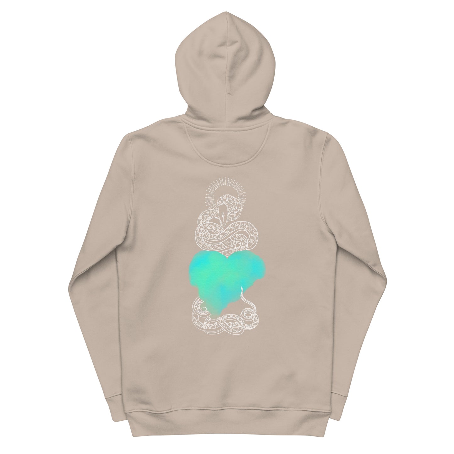Blue Heart Eternal Love Snake Back Graphic Print Unisex essential eco mystical hoodie