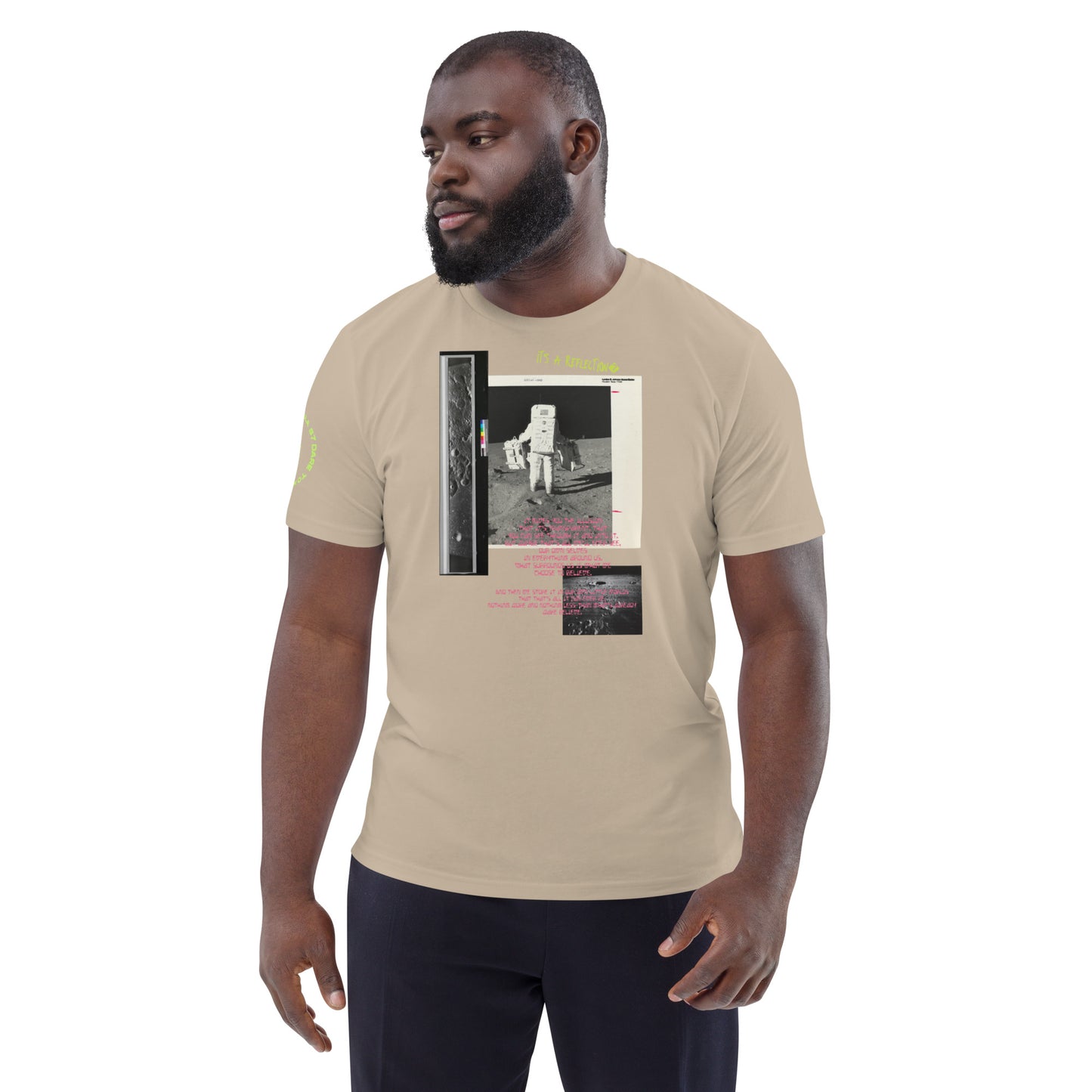 Reflection of Self, Man on the Moon Unisex Organic Cotton T-Shirt