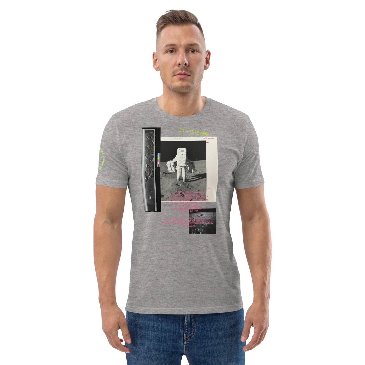 Reflection of Self, Man on the Moon Unisex Organic Cotton T-Shirt